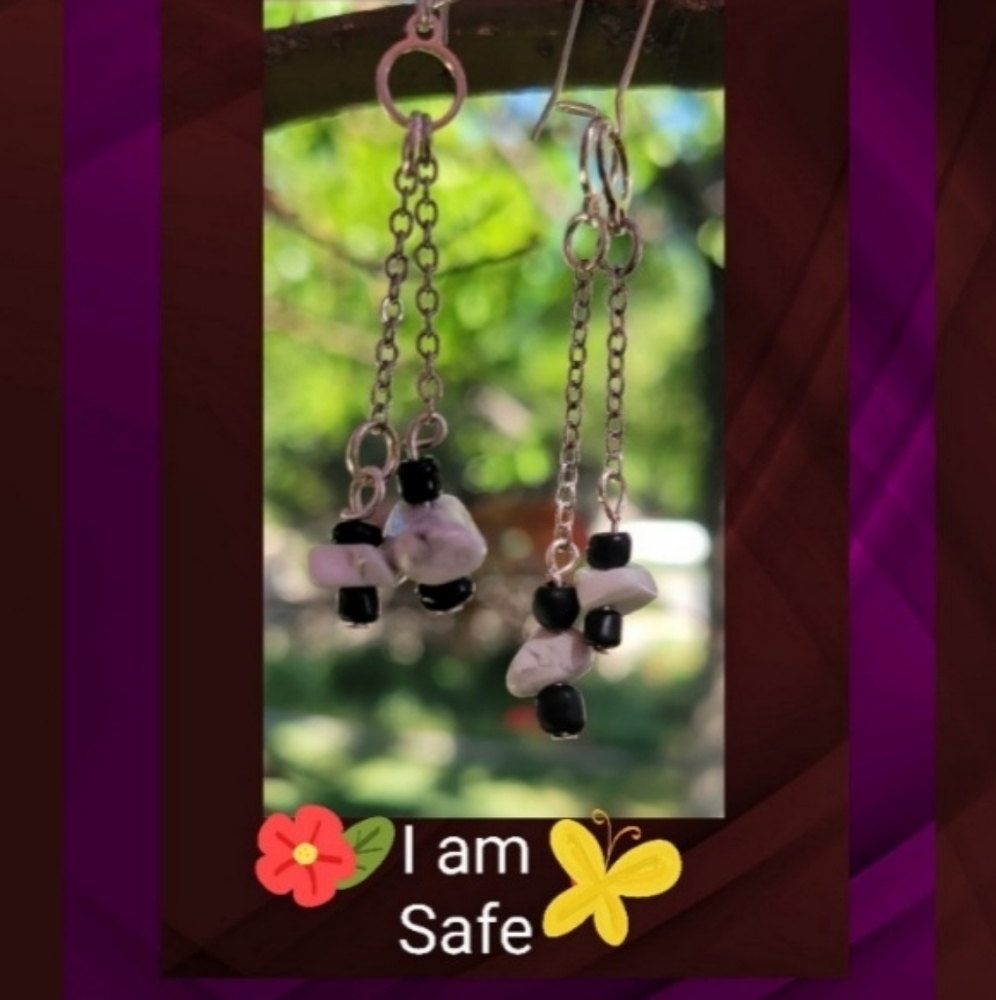 "I am Safe" Artisan Healing Stone Earrings